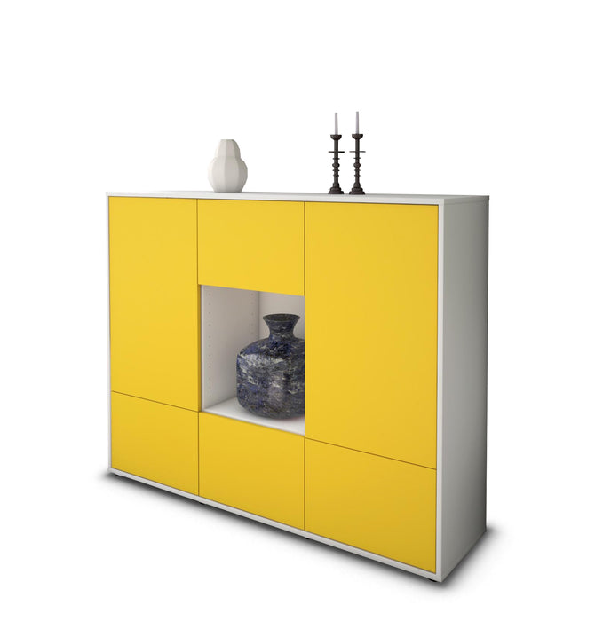 Highboard Mimma, Gelb Seite (136x108x35cm) - Dekati GmbH