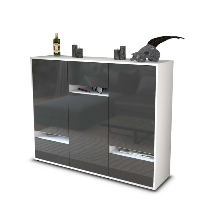 Highboard Mirella, Grau Seite (136x108x35cm) - Dekati GmbH