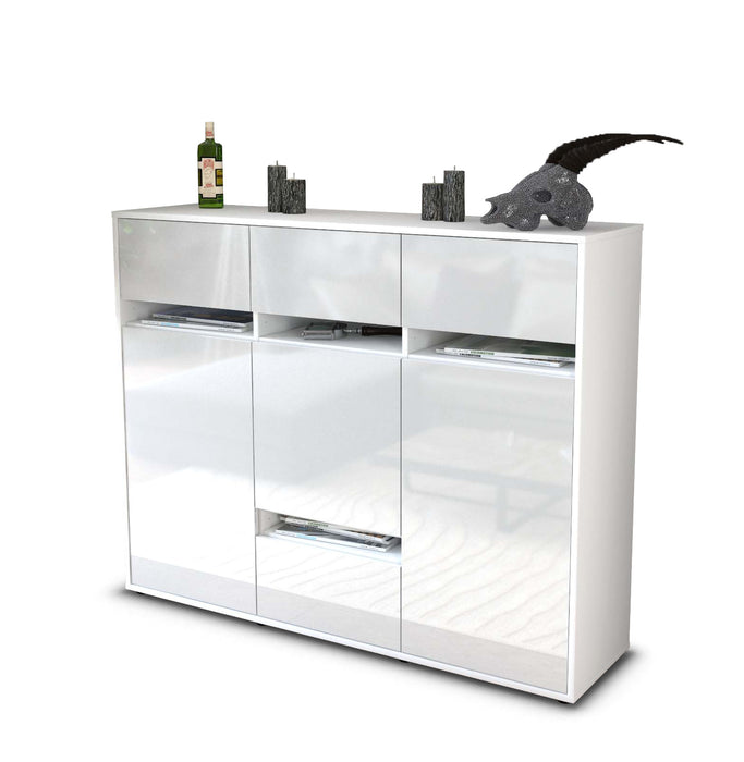 Highboard Monia, Weiß Seite (136x108x35cm) - Dekati GmbH