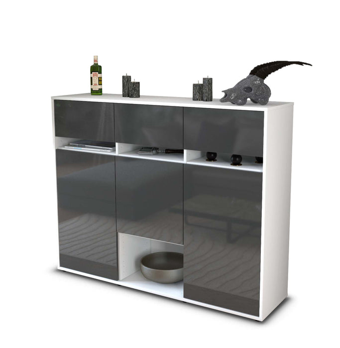 Highboard Natalie, Grau Seite (136x108x35cm) - Dekati GmbH