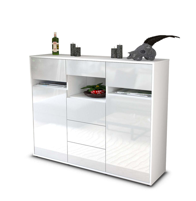 Highboard Nella, Weiß Seite (136x108x35cm) - Dekati GmbH