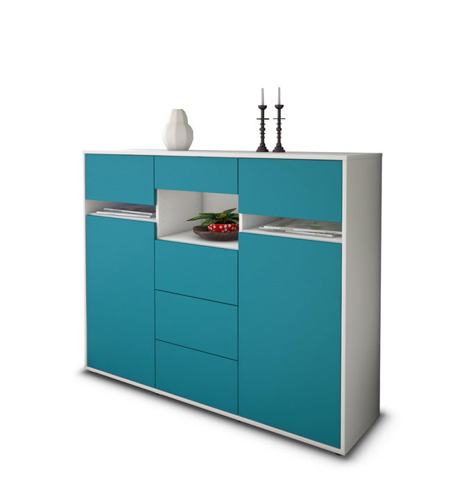 Highboard Nella, Türkis Seite (136x108x35cm) - Dekati GmbH