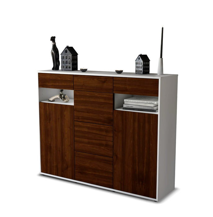 Highboard Nevia, Walnuss Seite (136x108x35cm) - Dekati GmbH