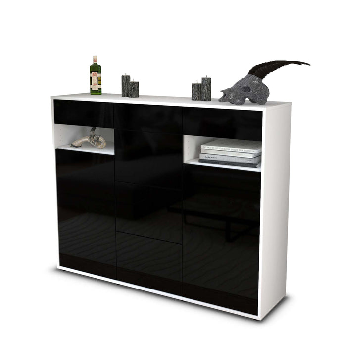 Highboard Nevia, Schwarz Seite (136x108x35cm) - Dekati GmbH