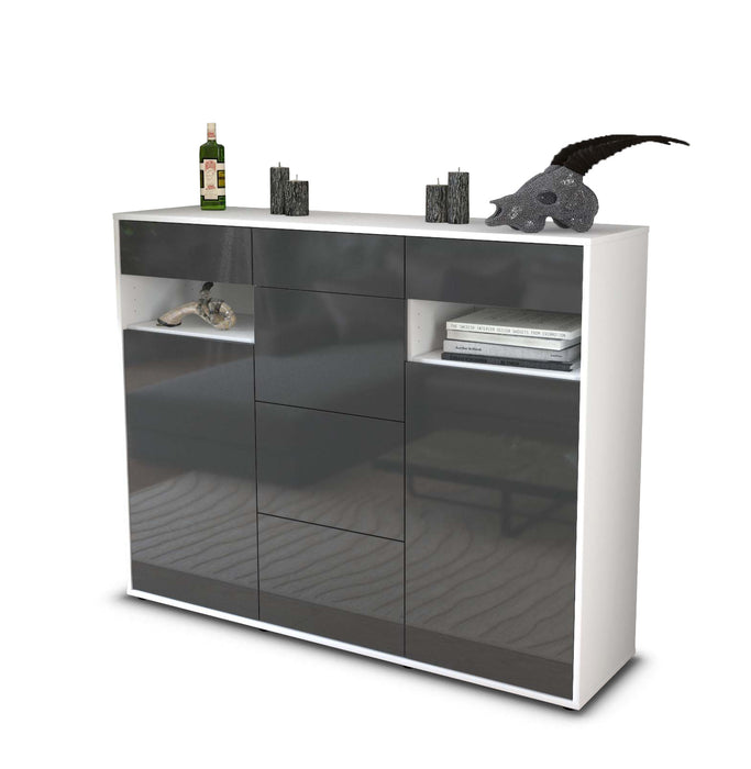 Highboard Nevia, Grau Seite (136x108x35cm) - Dekati GmbH