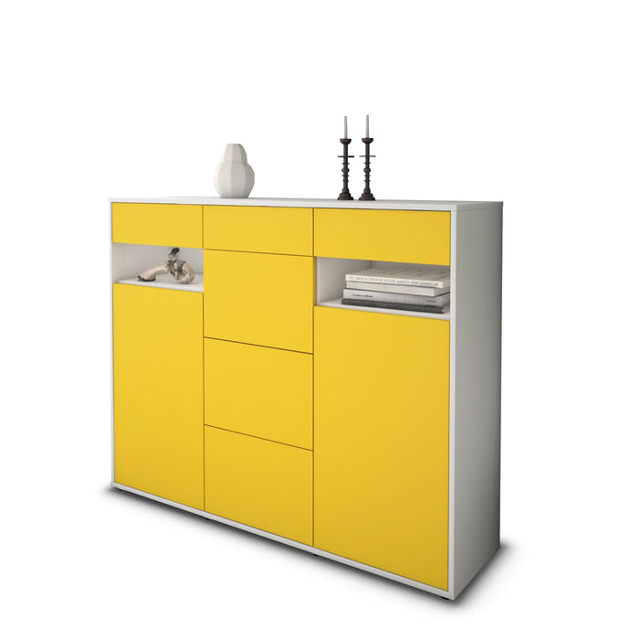 Highboard Nevia, Gelb Seite (136x108x35cm) - Dekati GmbH