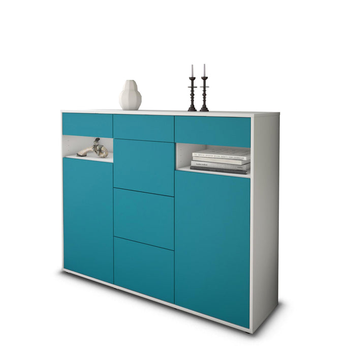 Highboard Nevia, Türkis Seite (136x108x35cm) - Dekati GmbH