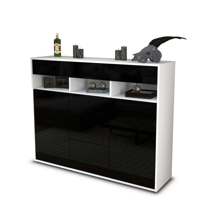 Highboard Ylenia, Schwarz Seite (136x108x35cm) - Dekati GmbH