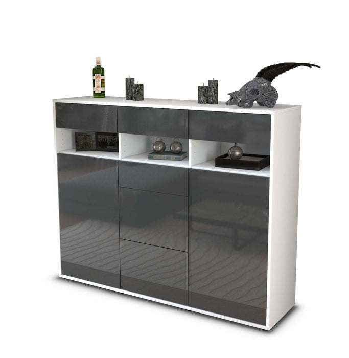 Highboard Ylenia, Grau Seite (136x108x35cm) - Dekati GmbH