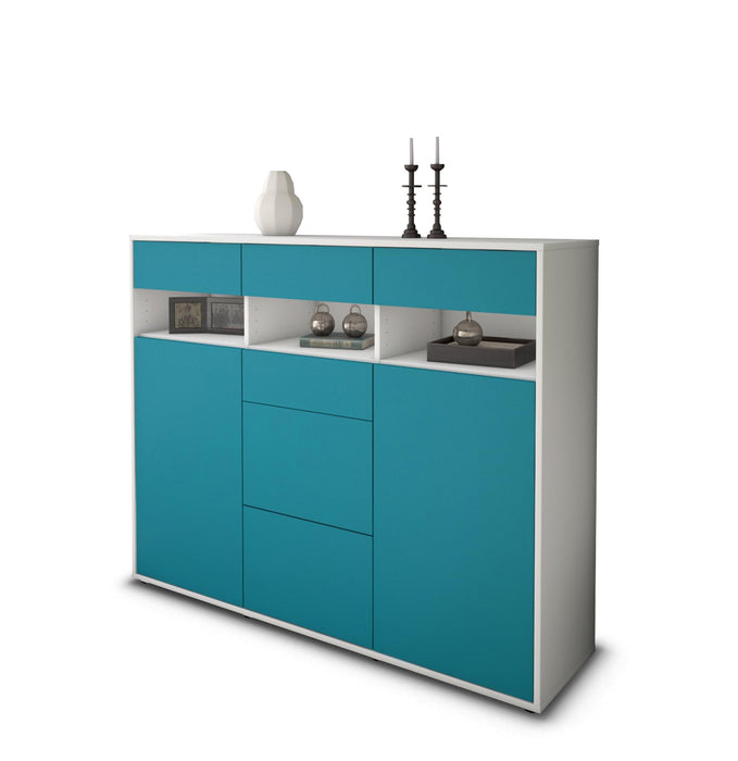 Highboard Ylenia, Türkis Seite (136x108x35cm) - Dekati GmbH