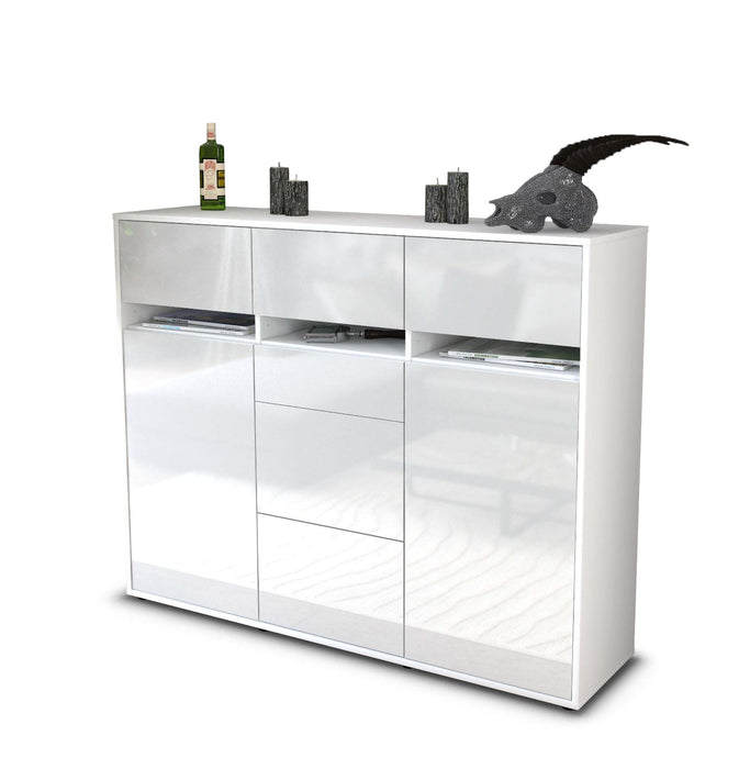 Highboard Nica, Weiß Seite (136x108x35cm) - Dekati GmbH