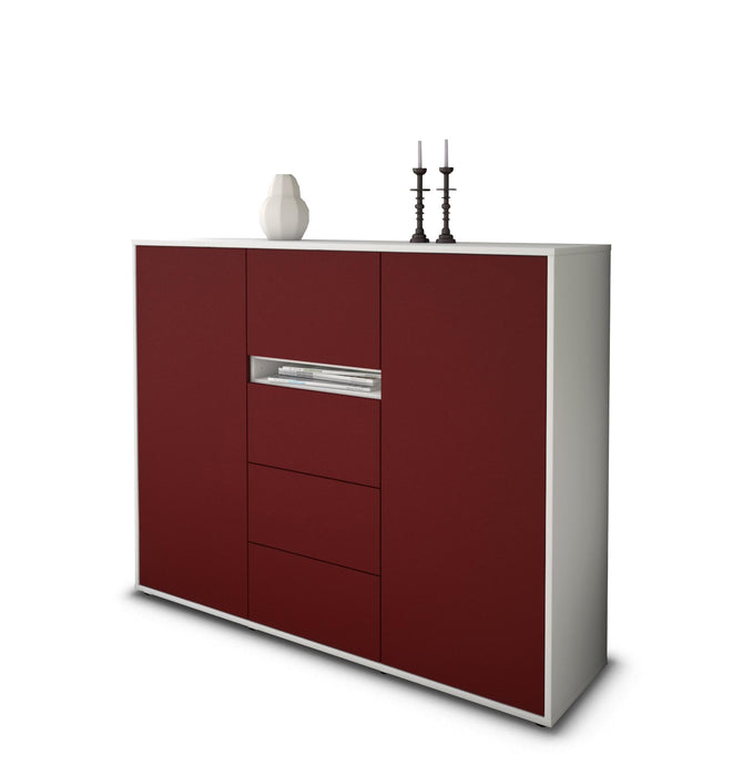 Highboard Nikola, Bordeaux Seite (136x108x35cm) - Dekati GmbH