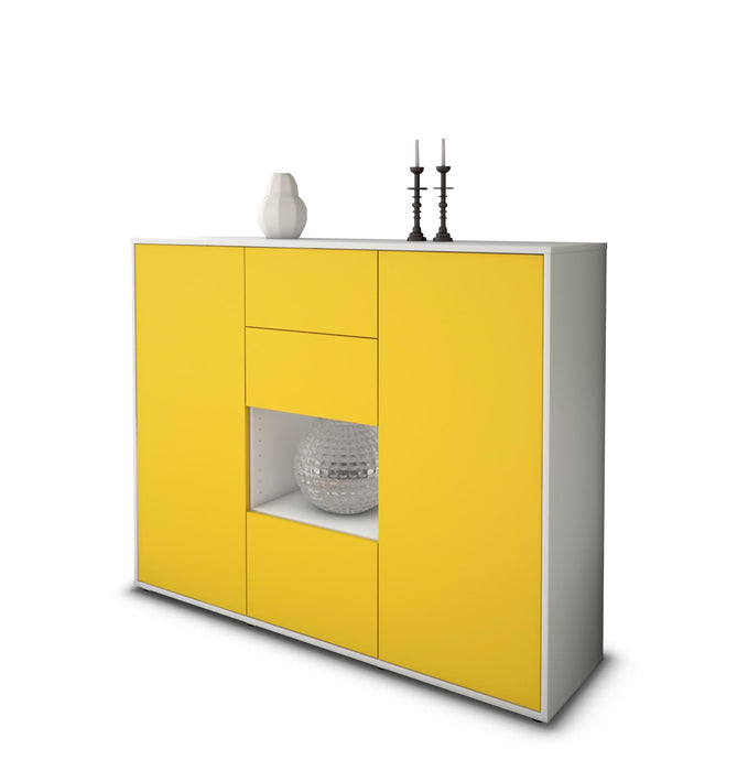 Highboard Nikolina, Gelb Seite (136x108x35cm) - Dekati GmbH