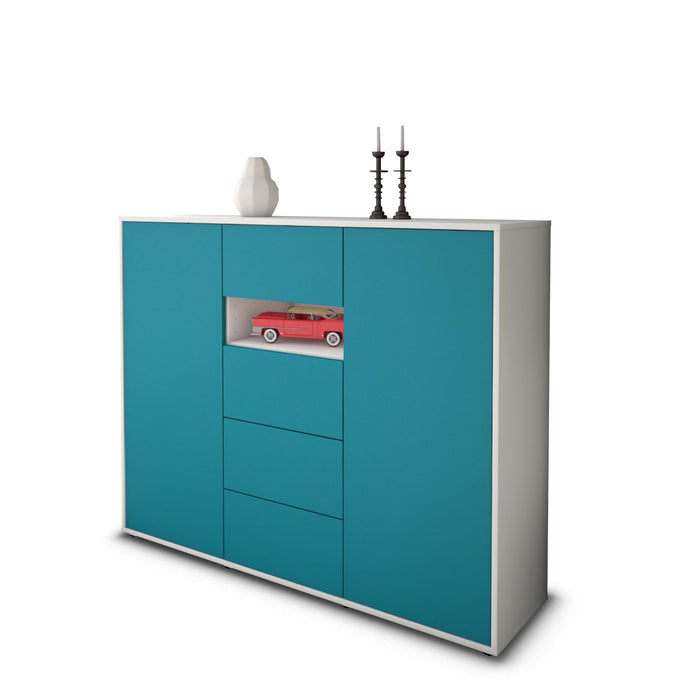 Highboard Noe, Türkis Seite (136x108x35cm) - Dekati GmbH