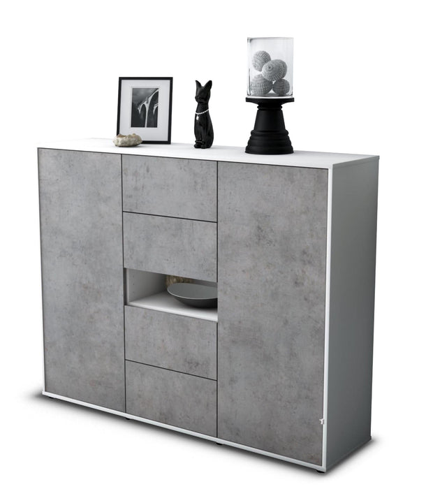 Highboard Noelia, Beton Seite (136x108x35cm) - Dekati GmbH