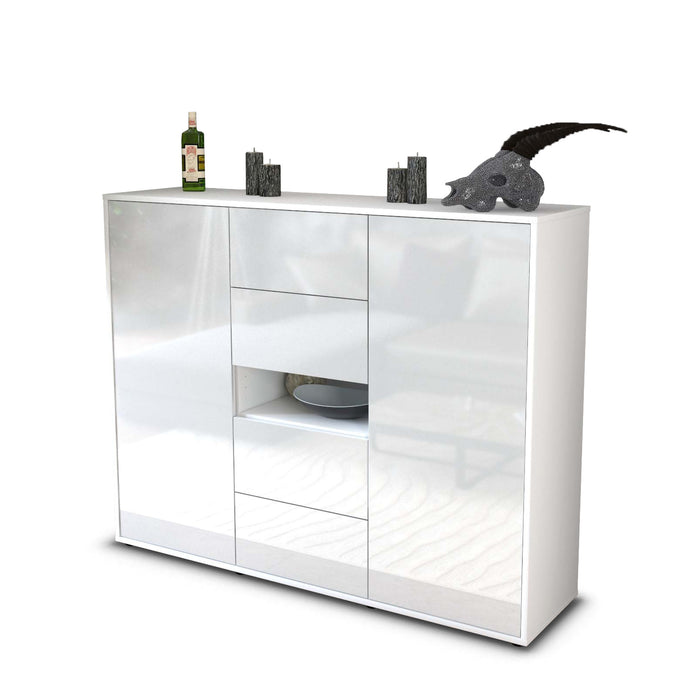 Highboard Noelia, Weiß Seite (136x108x35cm) - Dekati GmbH