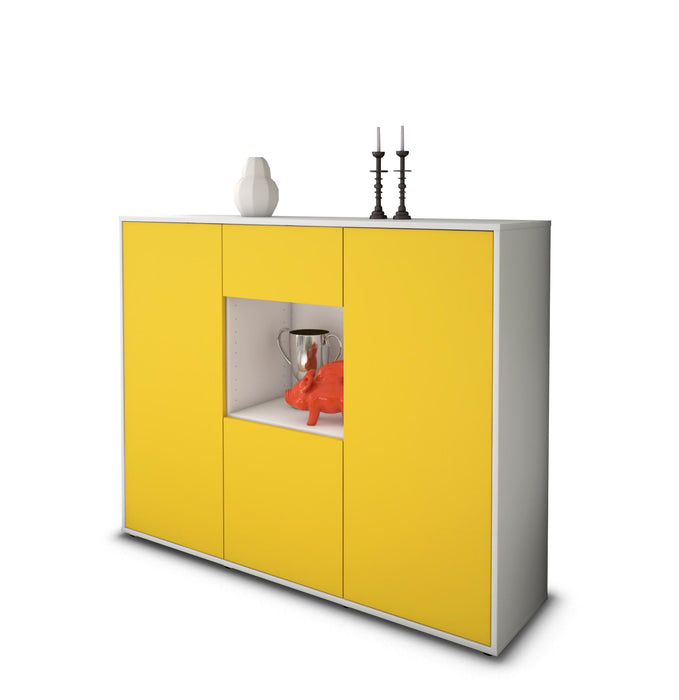 Highboard Nuria, Gelb Seite (136x108x35cm) - Dekati GmbH