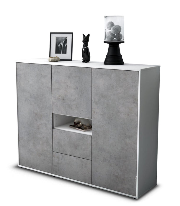 Highboard Olivia, Beton Seite (136x108x35cm) - Dekati GmbH