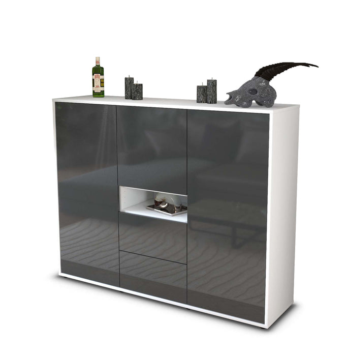 Highboard Olivia, Grau Seite (136x108x35cm) - Dekati GmbH