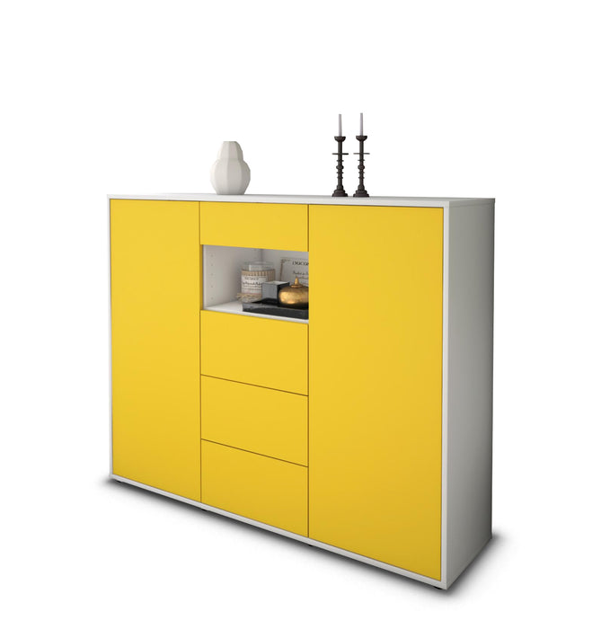 Highboard Ornella, Gelb Seite (136x108x35cm) - Dekati GmbH