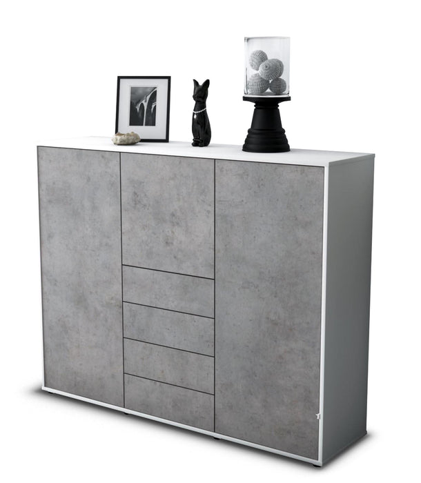 Highboard Pasquale, Beton Seite (136x108x35cm) - Dekati GmbH