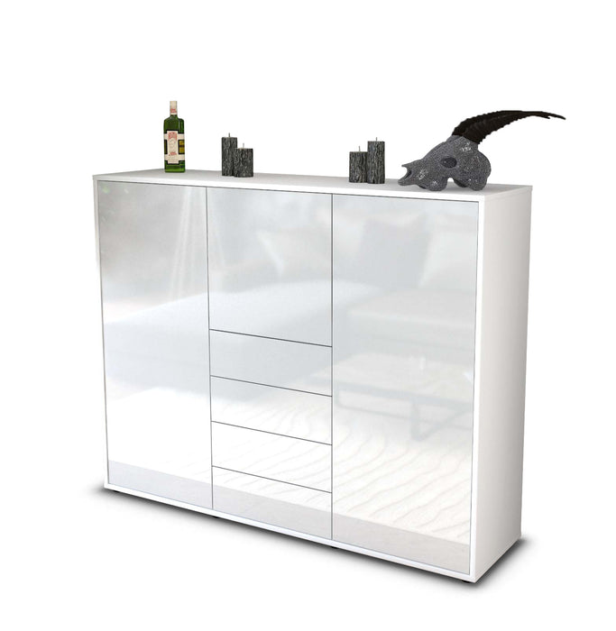 Highboard Pasquale, Weiß Seite (136x108x35cm) - Dekati GmbH