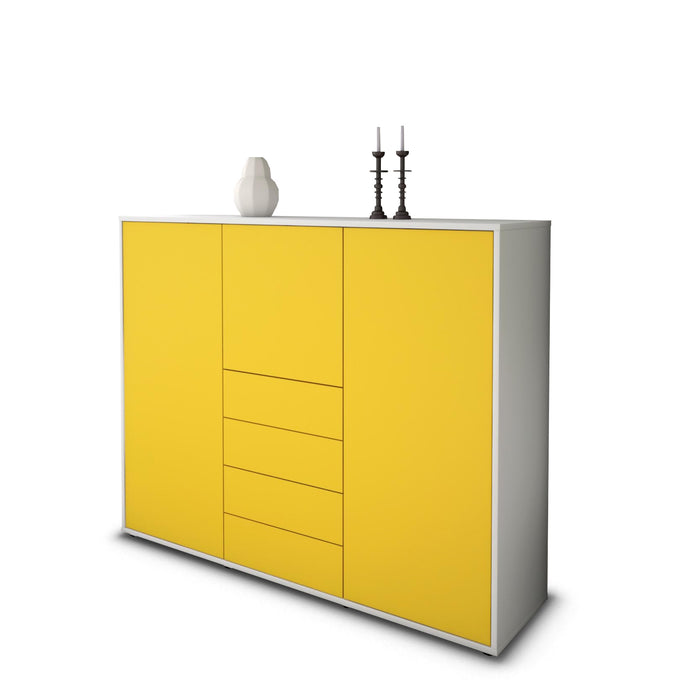 Highboard Pasquale, Gelb Seite (136x108x35cm) - Dekati GmbH