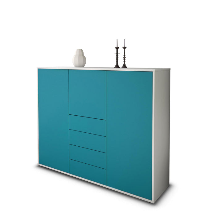 Highboard Pasquale, Türkis Seite (136x108x35cm) - Dekati GmbH