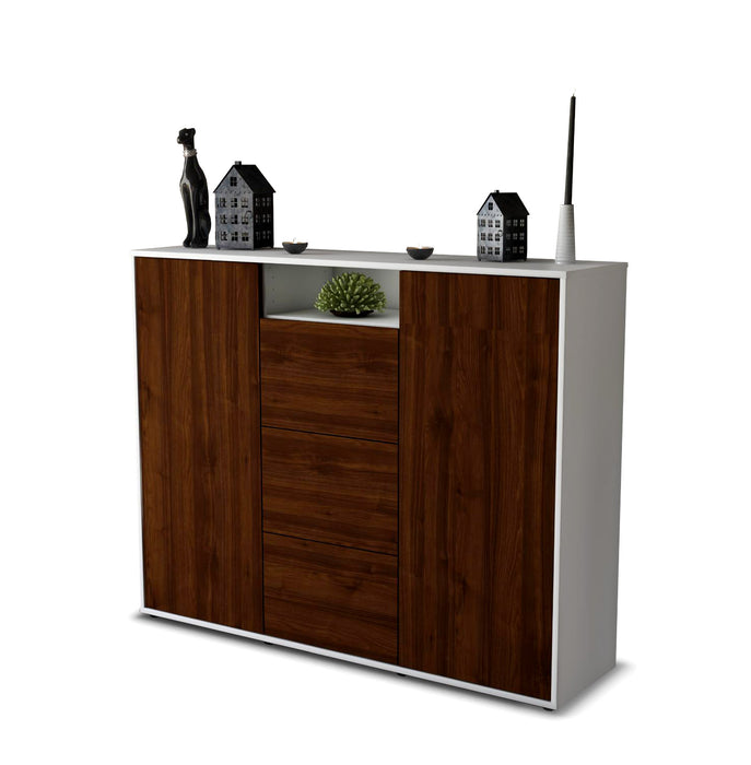 Highboard Quartilla, Walnuss Seite (136x108x35cm) - Dekati GmbH