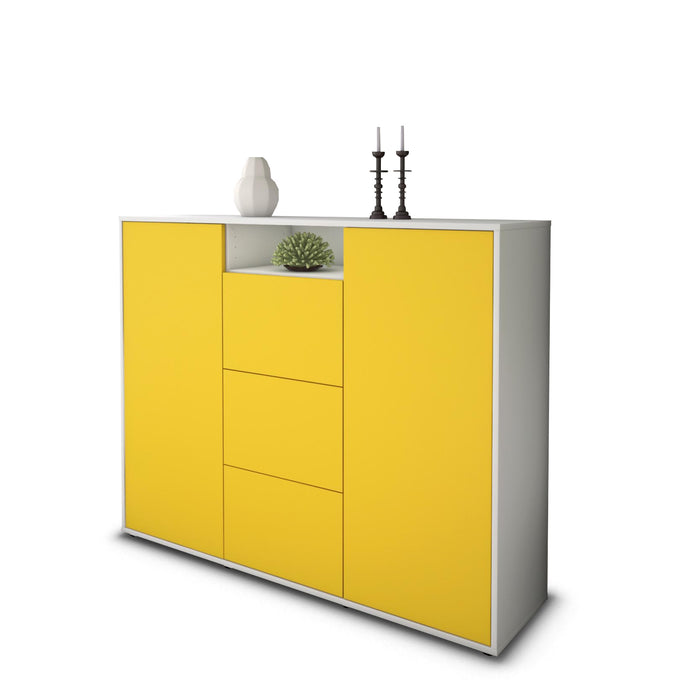 Highboard Quartilla, Gelb Seite (136x108x35cm) - Dekati GmbH