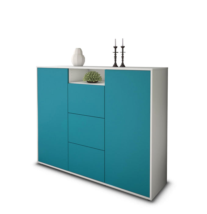 Highboard Quartilla, Türkis Seite (136x108x35cm) - Dekati GmbH