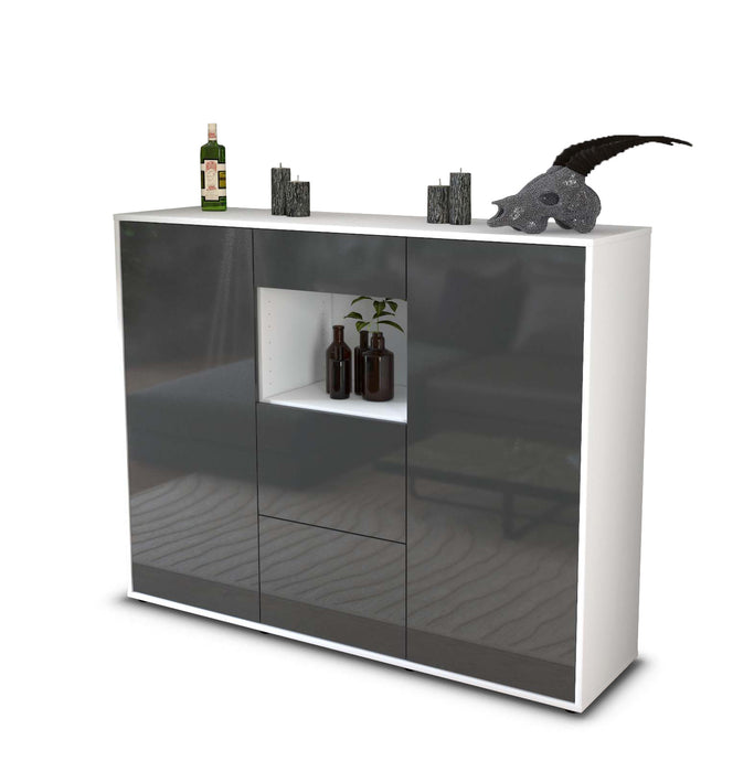 Highboard Rachelle, Grau Seite (136x108x35cm) - Dekati GmbH