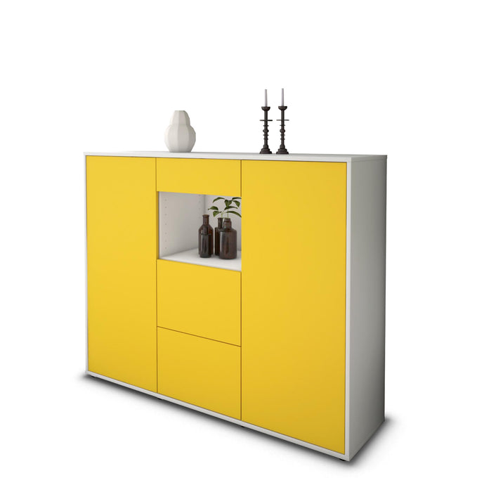 Highboard Rachelle, Gelb Seite (136x108x35cm) - Dekati GmbH