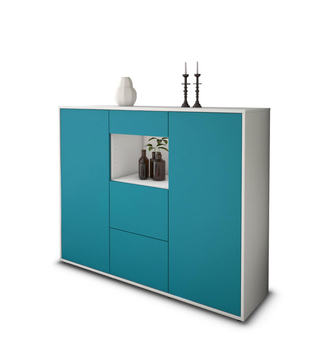 Highboard Rachelle, Türkis Seite (136x108x35cm) - Dekati GmbH