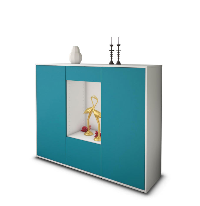 Highboard Raffaela, Türkis Seite (136x108x35cm) - Dekati GmbH