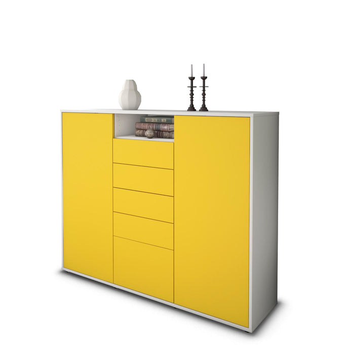 Highboard Ravena, Gelb Seite (136x108x35cm) - Dekati GmbH