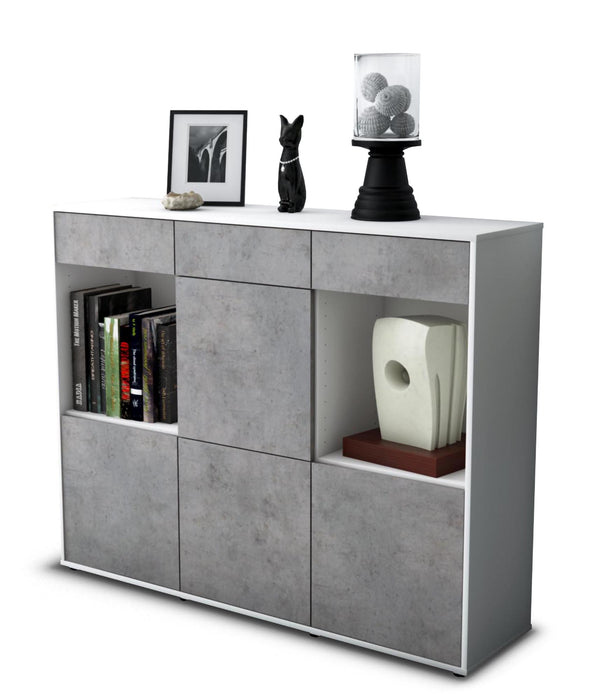 Highboard Selena, Beton Seite (136x108x35cm) - Dekati GmbH