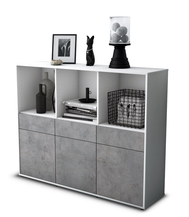 Highboard Selma, Beton Seite (136x108x35cm) - Dekati GmbH