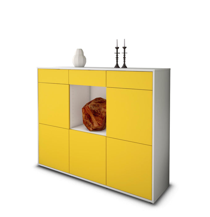 Highboard Serafina, Gelb Seite (136x108x35cm) - Dekati GmbH