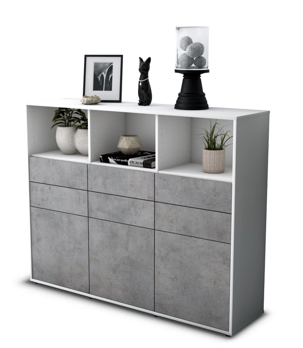 Highboard Serenella, Beton Seite (136x108x35cm) - Dekati GmbH