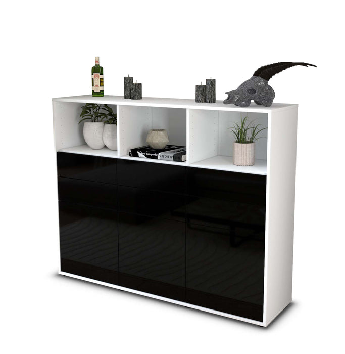 Highboard Serenella, Schwarz Seite (136x108x35cm) - Dekati GmbH