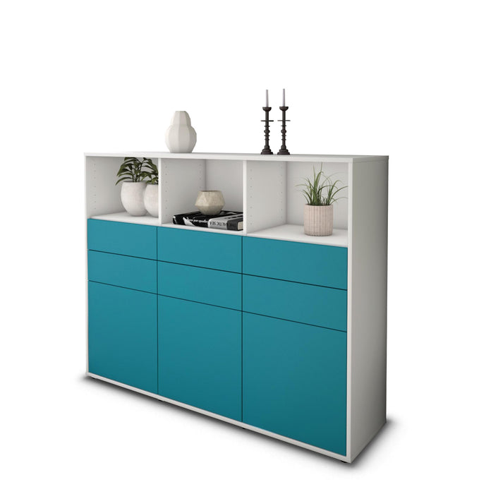 Highboard Serenella, Türkis Seite (136x108x35cm) - Dekati GmbH