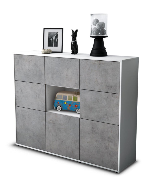 Highboard Silvia, Beton Seite (136x108x35cm) - Dekati GmbH