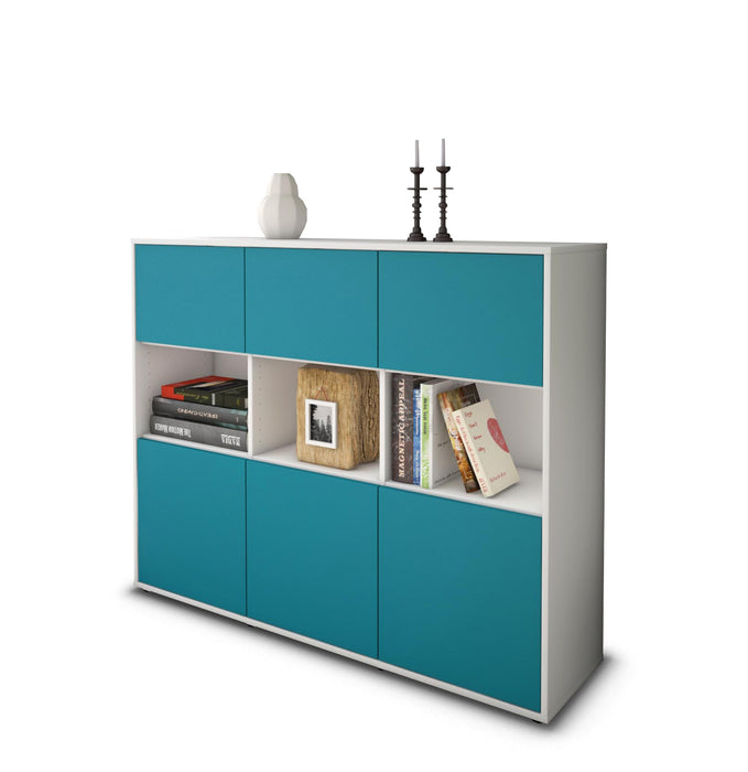 Highboard Sira, Türkis Seite (136x108x35cm) - Dekati GmbH