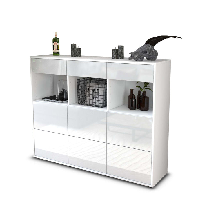 Highboard Stella, Weiß Seite (136x108x35cm) - Dekati GmbH