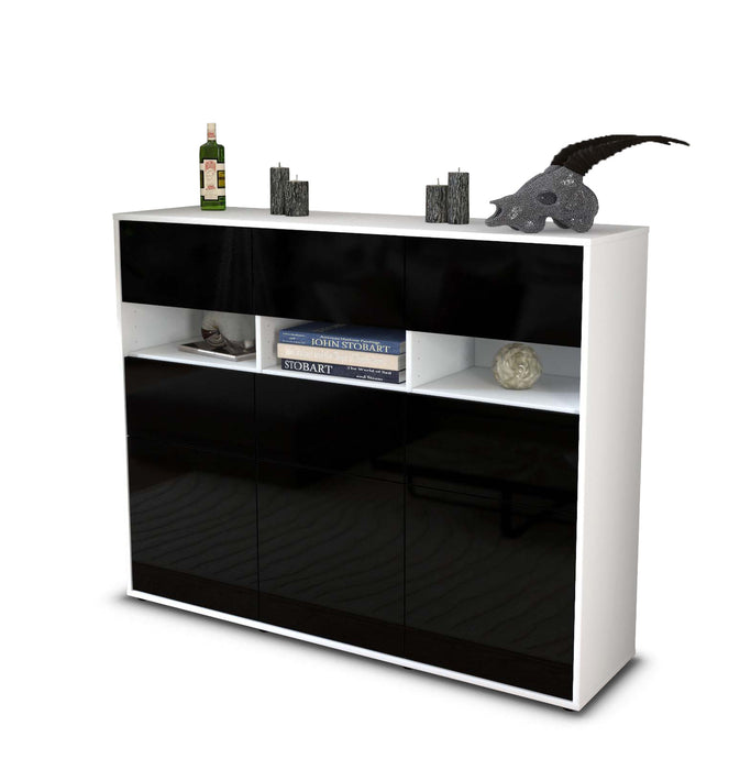 Highboard Teresa, Schwarz Seite (136x108x35cm) - Dekati GmbH