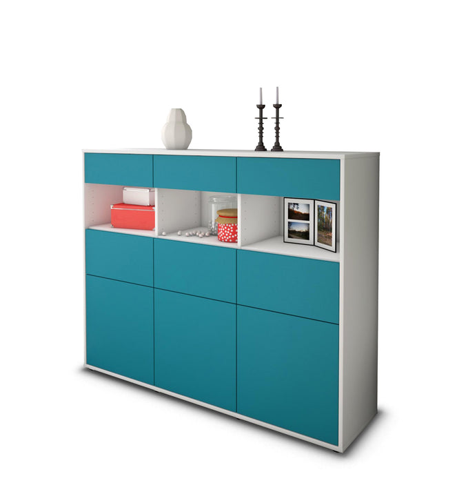 Highboard Tina, Türkis Seite (136x108x35cm) - Dekati GmbH