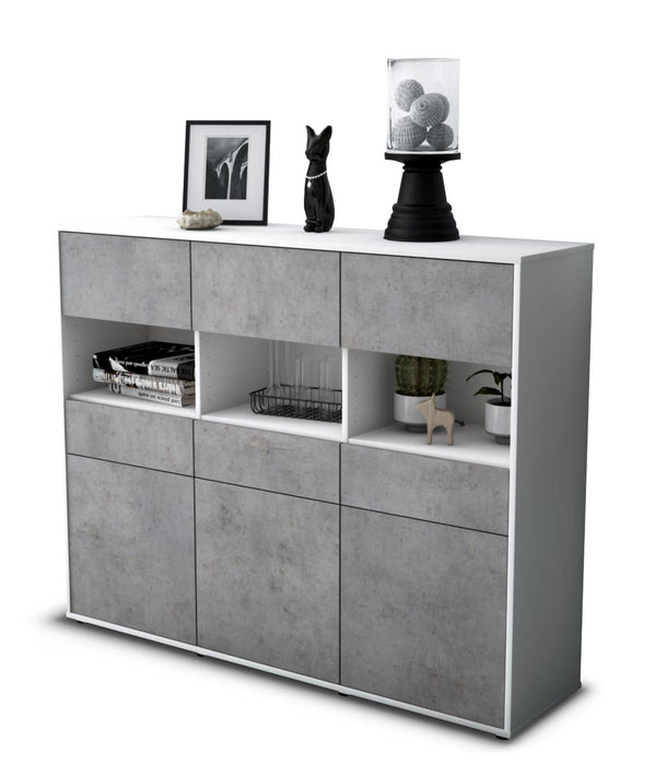 Highboard Tizia, Beton Seite (136x108x35cm) - Dekati GmbH