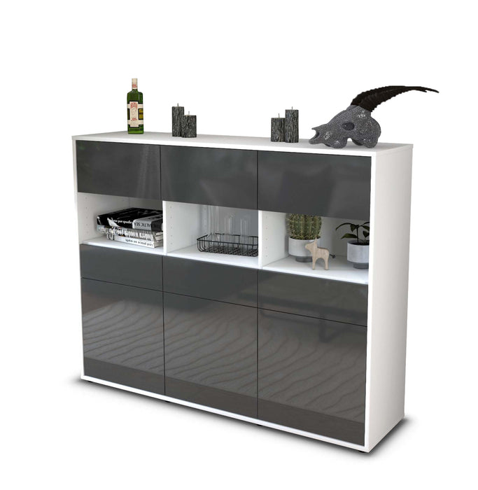 Highboard Tizia, Grau Seite (136x108x35cm) - Dekati GmbH