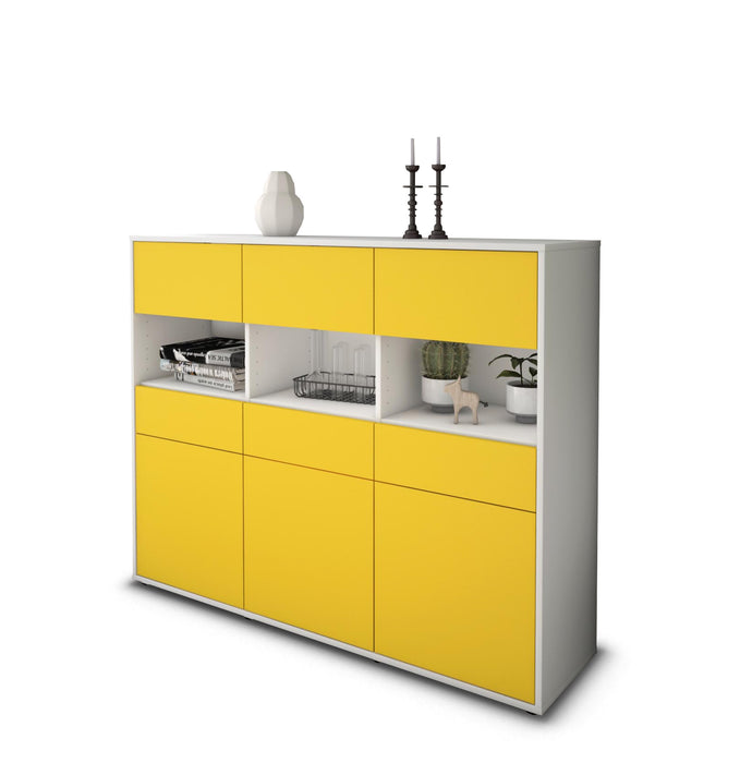 Highboard Tizia, Gelb Seite (136x108x35cm) - Dekati GmbH